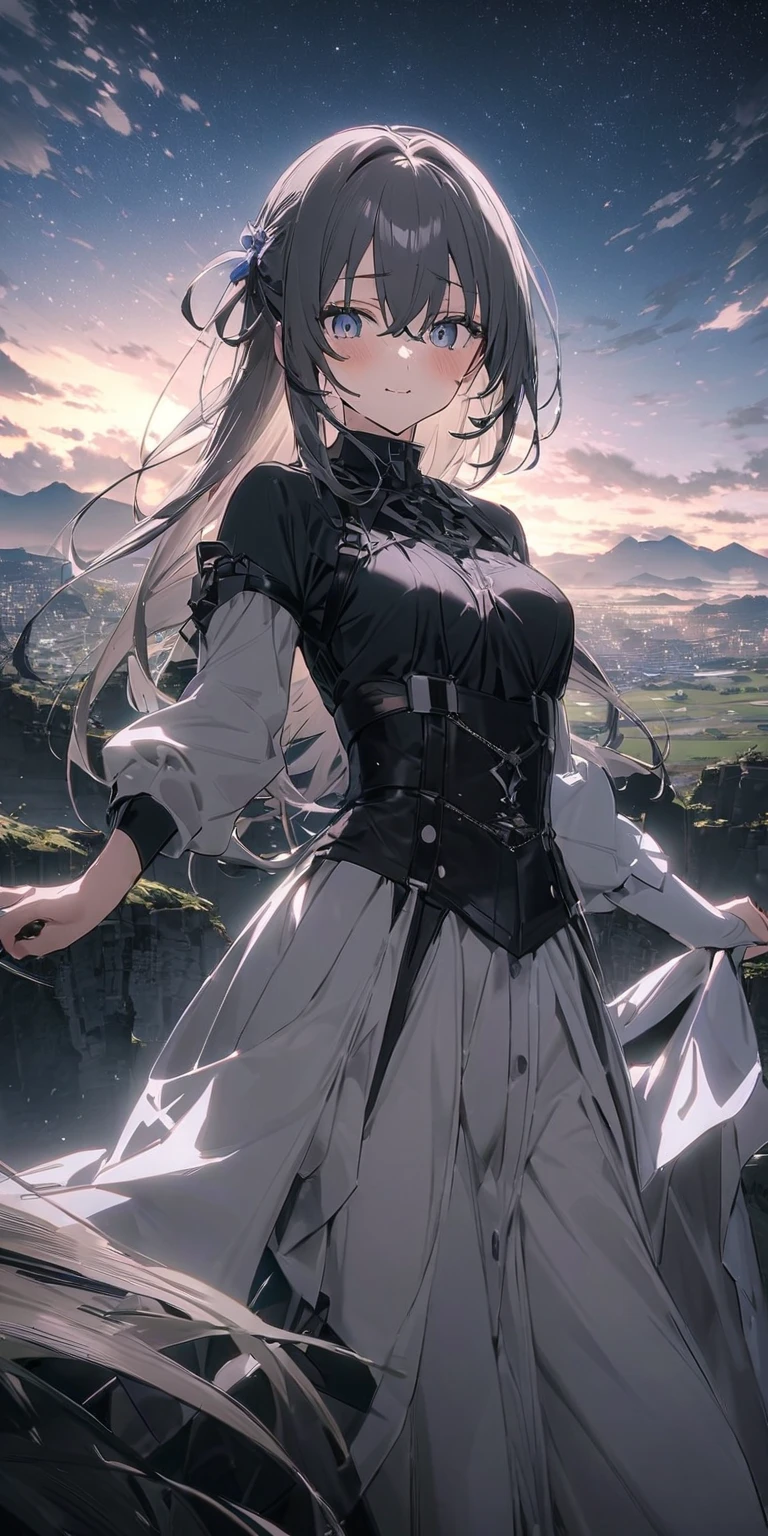 A dark fantasy masterpiece with ultra-detailed and realistic visuals. The scene is illuminated with dark and mysterious lighting, creating an intense and vibrant atmosphere. The image is of the highest quality, with a resolution of 4k or 8k, allowing for sharp focus and extreme detail. The colors are rich and vivid, adding depth and intensity to the image. The overall style is dark fantasy, evoking a sense of mystery and wonder, lovely and cutest woman