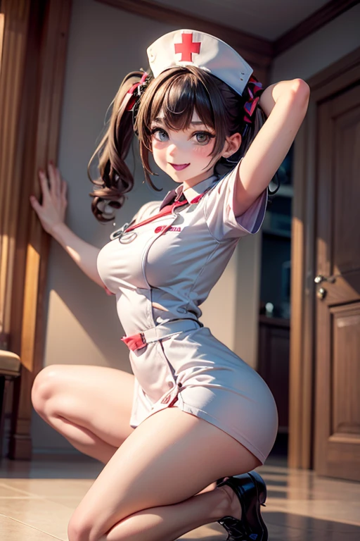 (Colorful magazine cover with lots of big English letters),((From below:1.2))、(Show off your crotch)、Standing Sexy Pose、Grid girl with team logo on chest、pretty 1girl, top-quality、The ultra -The high-definition、hight resolution、extremely details CG、8K Unit Wallpapers、17 age、Beautiful detailed eyes,( Colossal tits),biomechanical oppai,pigtail hair、(((Nurse Cap、Tight enamel pencil microskirt、Body Conscious)))、(a wet body:1.4)、(Shiny body,:1.6)、 blush, Sweat,be shy、(Ahegao:1.5)、(Stick out your tongue and drool)、red blush、full of shyness、
information