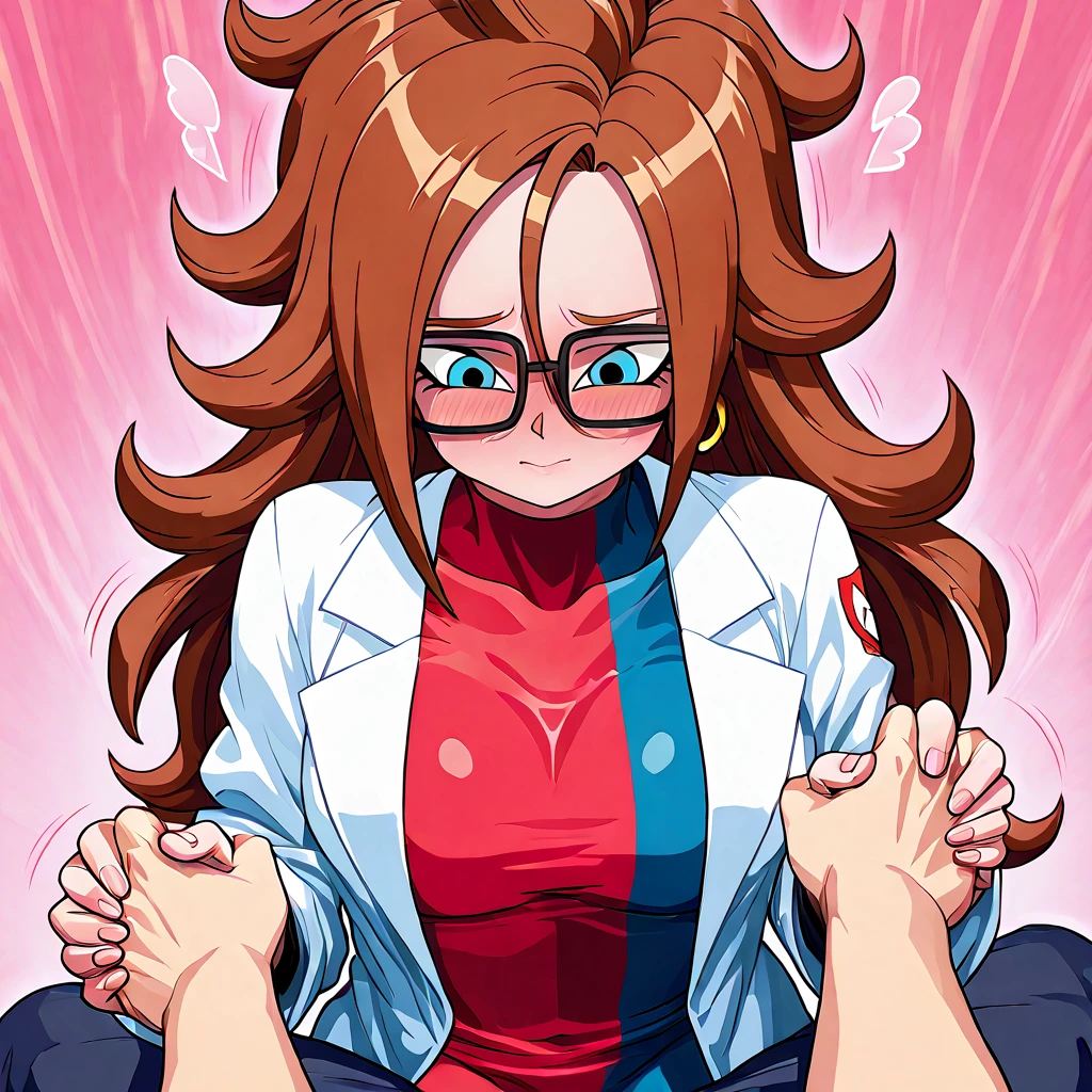 android21, 1girl, solo, blue eyes, brown hair, long hair, curly hair, hair between eyes, jewelry, hoop earrings, glasses, checkered dress, two-tone dress, multicolored dress, tight dress, turtleneck, black pantyhose, labcoat, long sleeves, smile,closed mouth,cowboy shot, forest,outdoor, (insanely detailed, beautiful detailed face, masterpiece, best quality) cinematic lighting,blush, open mouth, big mouth, tongue, tongue out, close up, saliva, uvula, uvula, mouth focus, excessive saliva, , looking down, nude, long tongue, large tongue
