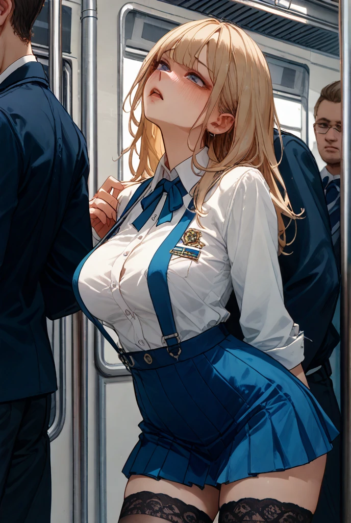 One girl, 3 Boy, Against glass, Huge breasts, Sex from behind, overflow, Chest on glass, Raise your hand, dorsal position, Grab from behind,, Thigh Sex,penis, how,panties, Inside the train,kiss