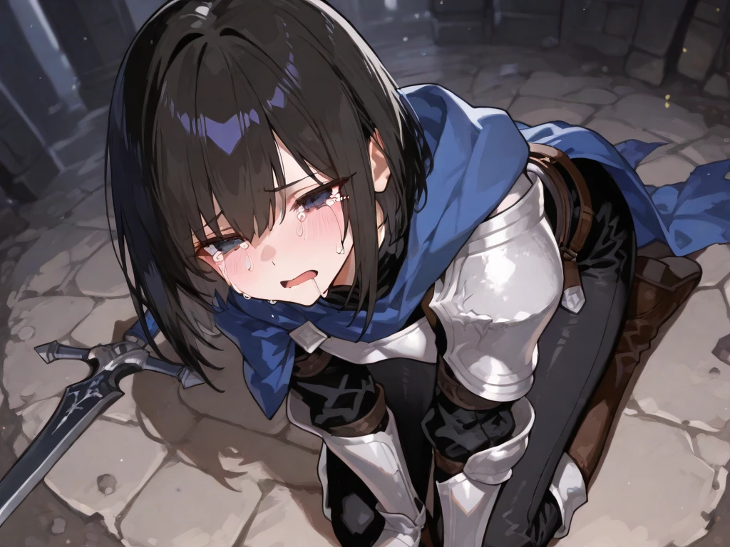 score_9, score_8_superior, score_7_superior, score_6_superior, score_5_superior, score_4_superior, Break Source_anime, masterpiece ,anime screencap,Kudrinie, Long Hair, bangs, Black Hair, Long sleeve, jewelry, ring, Iris,Cape, Severe, Outdoor, Leaning forward,Tied up with rope,gag,Struggling,superior半身
