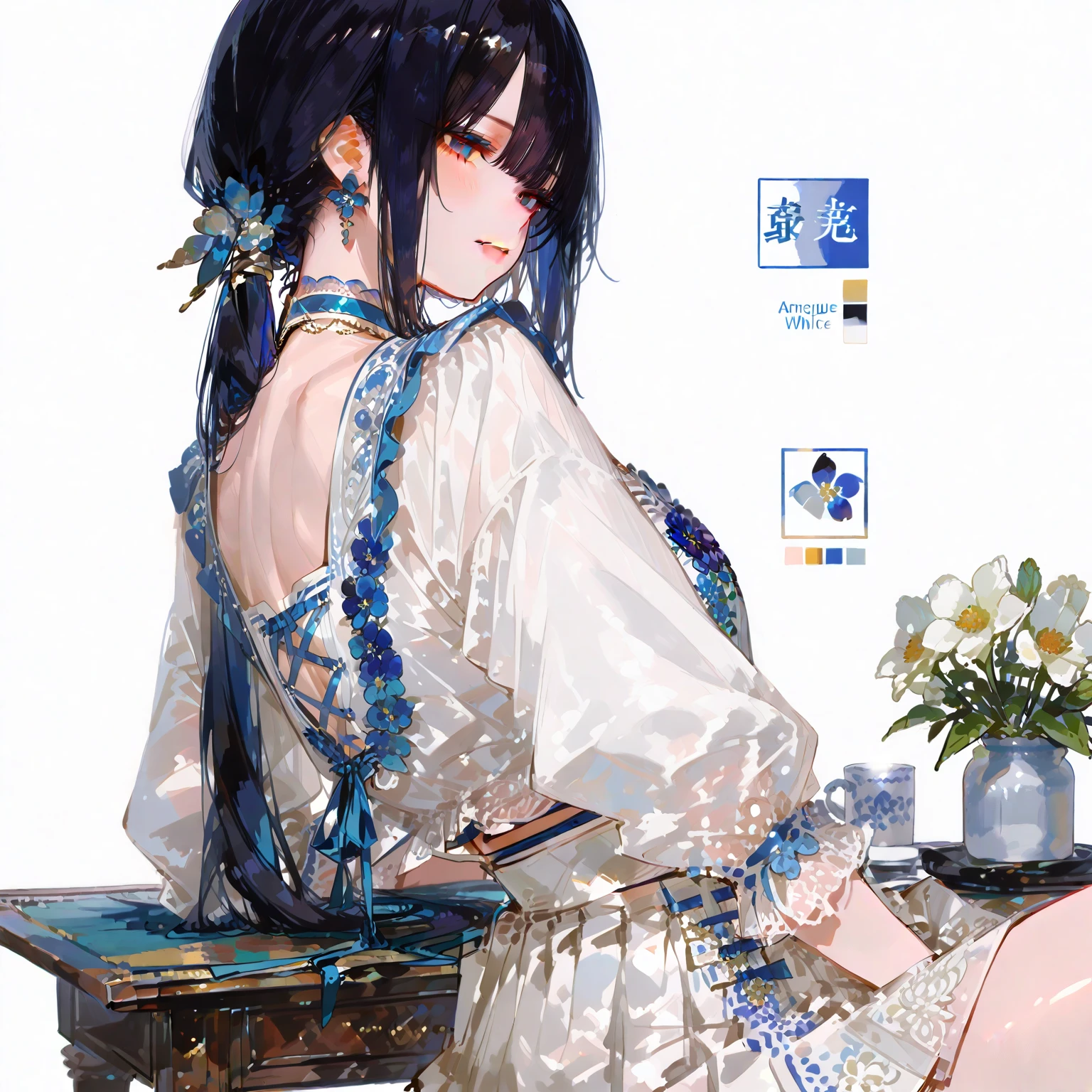 canvas\(painting\(1girl\(imside the canvas, painter,Hand sticking out and painting herself\),impressionist painting\), (painted part materialized:1.5),\) on easel