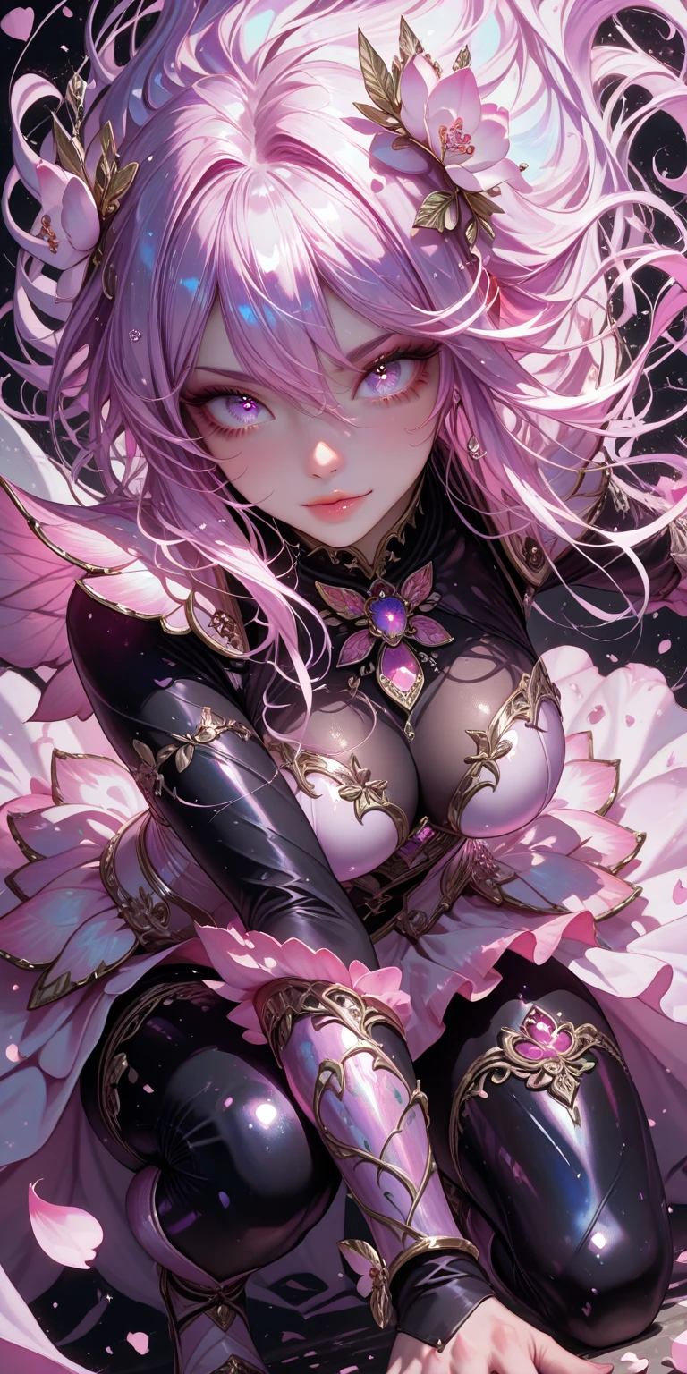 (Best quality: 1.3), (Masterpiece: 1.3), (Ultra Detail: 1.3), (wallpaper, 1 girl, lying, JingliuV4: 1.1), ,([diamond:1.3|eyes]:1.2), ([opal:1.9|gradient_hair:1.1]:1.2), (hair dripping:1.1), (detailed hands and fingers:1.2),(detailed super oily shiny skin:1.1),([wet:0.8|mucus]),oily shiny thighhigh,colorful, looking at viewer, red eyes,,uniform,white background, full body,evil crown,(CORRUPTION,(glowing pink pubic tattoo),EVIL SMILE,EMPTY EYES, HALF-CLOSED EYES)