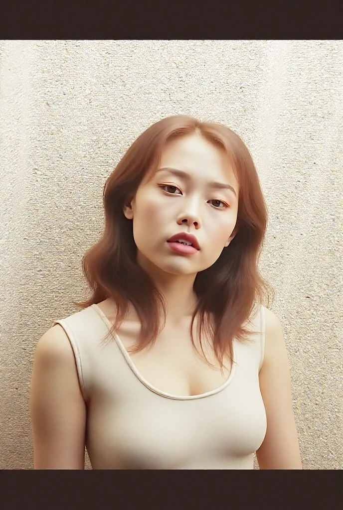 pale blue crop top, lightly toned abs, korean