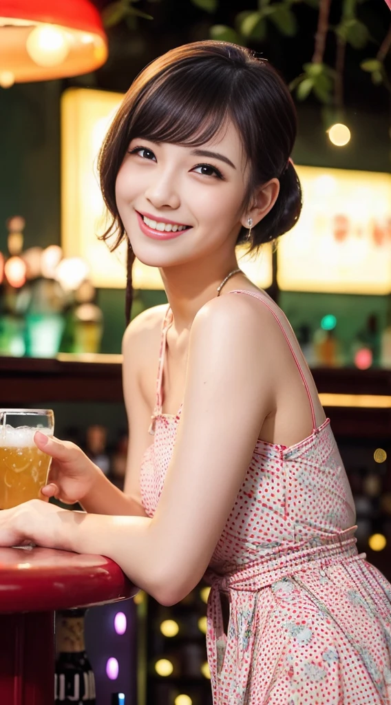 (masterpiece)、(Highest quality:1.5)、(Photorealistic:1.2)、(Surreal), (High resolution), (Realistic), (Post-processing),(Sharp focus), Sharp focus:1.2,Backlight, (Improvement of quality:1.4), (Narrow waist)、Big Ass、((Perfectly detailed five-fingered hands)),(Anatomically correct body)、((1 female:1.4))、Japanese、Realistic Skin、(Small chest:1.4)、Bust size is A cup、Pretty woman with perfect figure:1.4,(from the front:1.5), (Enhances the beauty of skin texture:1.1),No makeup、美しいBlack Hair、The best smile、Natural color lip、(Small Mouth:1.4)、The mouth is not open、Thick lips、(Oval Face)、Even bangs、Hide eyebrows with bangs、((33-year-old woman))、Bob Hair、Hair blowing in the wind, (Black Hair, Iris, Watery eyes, Shining Eyes, Bob Cut Hair, Small earrings,), Hair behind the ear、No makeup、(Drooping eyes)、(((One lovely woman)),((A big friendly smile)),(( Small breasts,Small breastsの谷間)),((((Plump Cheeks)))),((whole body:1.5)),very cute,(Baby Face),高級restaurantで、full-course dinner、Wine Party、Bright image、The beauty of wine, Beautiful Face, red wine 、Appetizers、Italian food、Wine bottle、Champagne、sparkling wine、(slimな顔), (The body is slim),restaurant, White wine, slim, wine glass, 中央に置かれたwine glass, Beautiful fine grain, Depth f/2,saturation, High Contrast, Strong light and shadow,Moist Body:1.5、3D texture、Delicate eyes、((In front of the food on the table:1.5))、White collar shirt and tie、erious expression