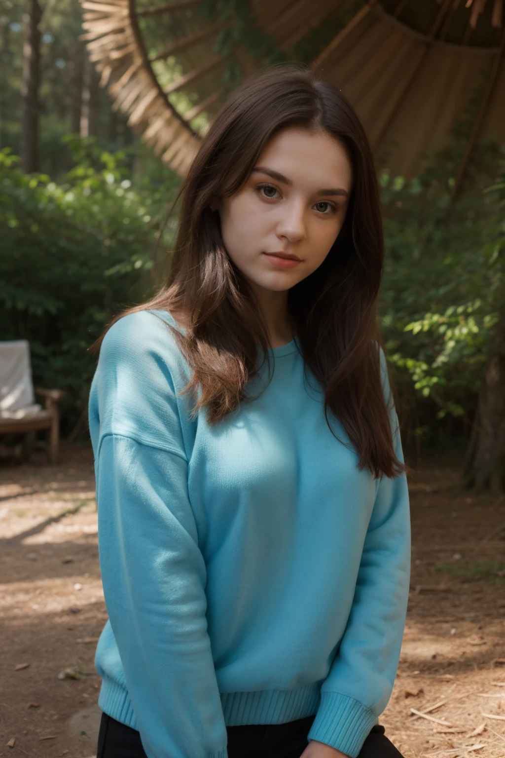 Girl sitting next to the lake