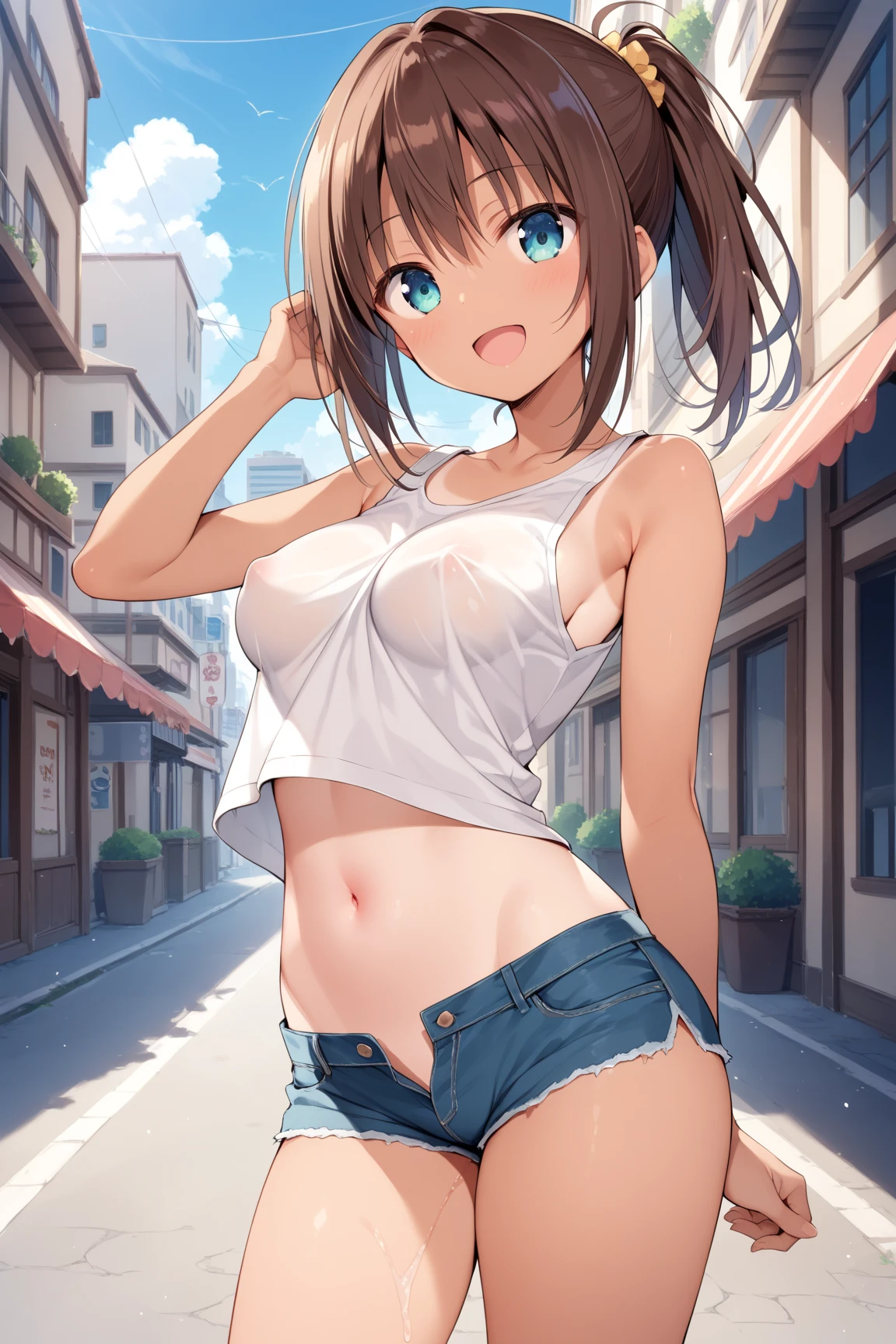 bustling street、See-through、Thong Panties、Underboobを出す、Pussy、Mother and two daughters、outside、hot summer、Naughty、Sex Addiction、obscene、Sexy、smile、firework、Squat down and spread your legs、Butt、Wide forehead、short hair with twin tails、From below、See-through、T-Shirts、Underboob、Off the shoulder、heart、Suck your finger、bath towel、Open your thighs with your hands