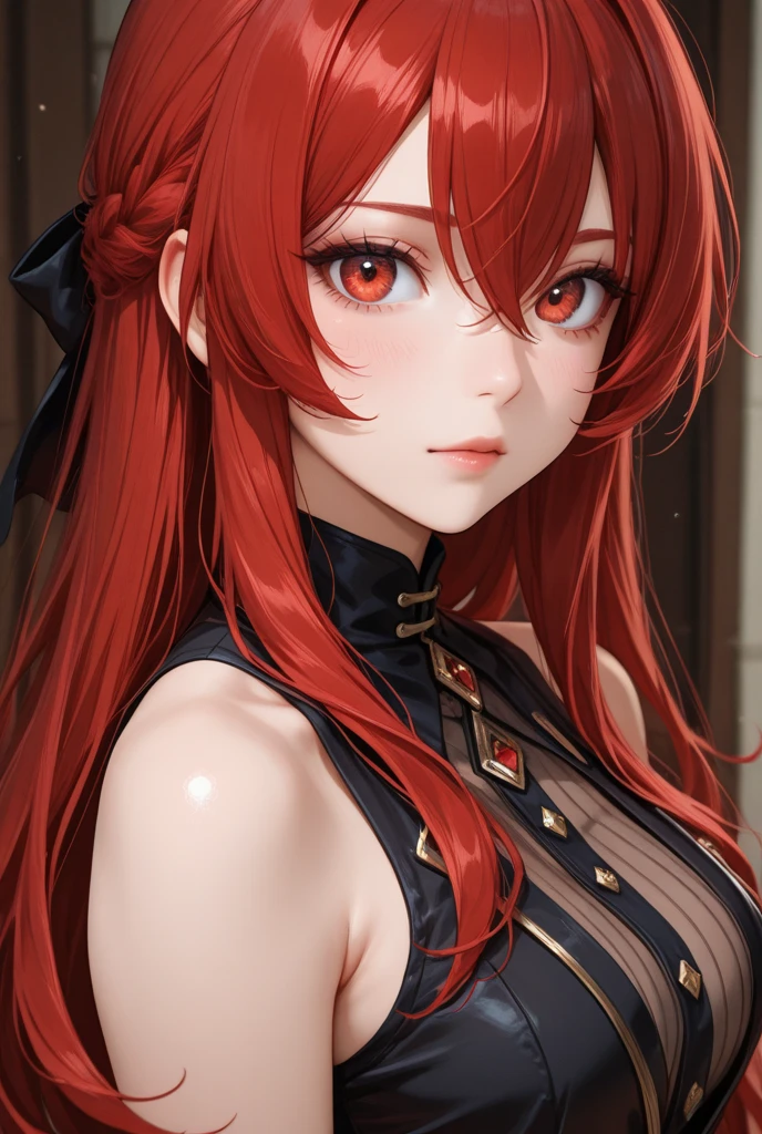 1girl, solo, rias gremory, looking at viewer, smile, upper body, detailed face, beautiful detailed eyes, beautiful detailed lips, exquisite detail, masterpiece, hyper detailed, 8k, photorealistic, cinematic lighting, dramatic lighting, intricate details, vibrant colors, rich colors, fantasy art, digital art