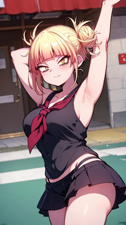 score_9, score_8_up, score_7_up, source_anime, solo, 1girl, enoshima junko, grin, looking towards viewer, standing, twintails, bear hair ornament, v-shaped eyebrows, choker, collarbone, cleavage, Nude, BIG TITS, BIG ASS, COMICALLY BIG TITS, COMICALLY BIG ASS, NUDE, NO CLOTHES, SQUATING, TWERKING, SHAKING ASS, BARE ASS, BARE TITS, BARE BREAST, **SQUATTING POSITION**, hands in the air, Pink Panties, Tight Pink Crop Top, Spaghetti Straps, Pink booty shorts, over the top pink blush, over the top pink eyeliner, over the top pink eyeshadow, Crowded Street, Black Lifes Matter Protest, Black Thugs, Black Men, Muscular Black Men, Black Men, Black People in background, Muscular black men, HUGE ASS, Unrealistic Ass, unrealistic tits, **Over the top make up**, **Extreme Make Up**, Trashy Make up, golden hoop ear rings, Extreme make up blush, ***Multiple Black men***, Tongue out, Middle Finger, Niggers