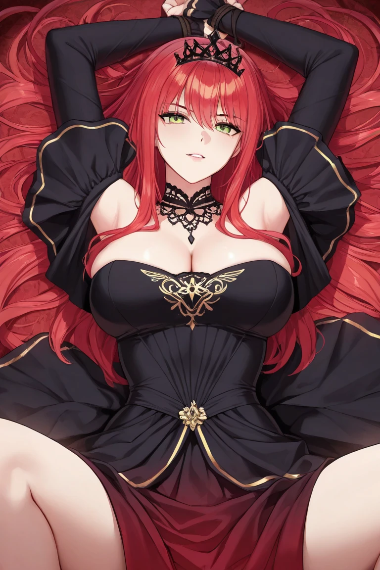 Highest quality, masterpiece, figure, wallpaper,One woman, Beautiful detailed woman, Highly detailed eyes and face, Beautiful attention to detail, Shine, Purple Eyes,,Bright Red Hair ,crisp finger, clear background, deep night、Big earrings、bracelet,28 years old,Are standing,Thighs,Large Breasts、Nipples、nude、sexual act, penis