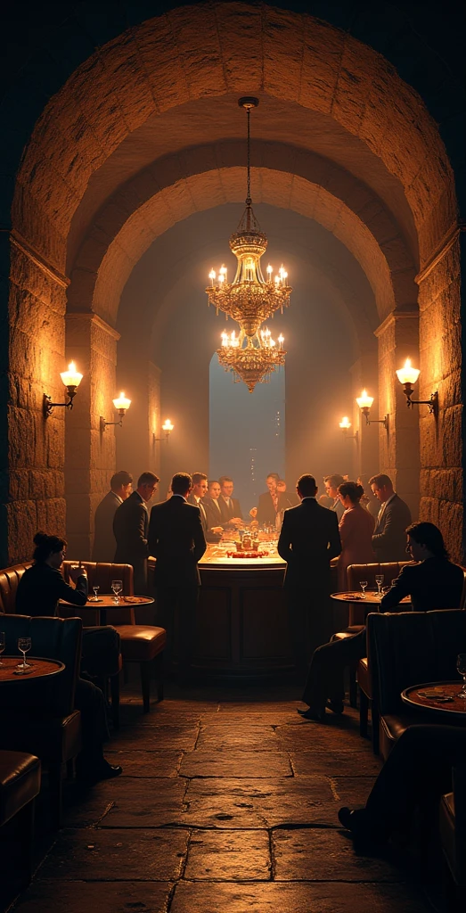 underground casino with a bar