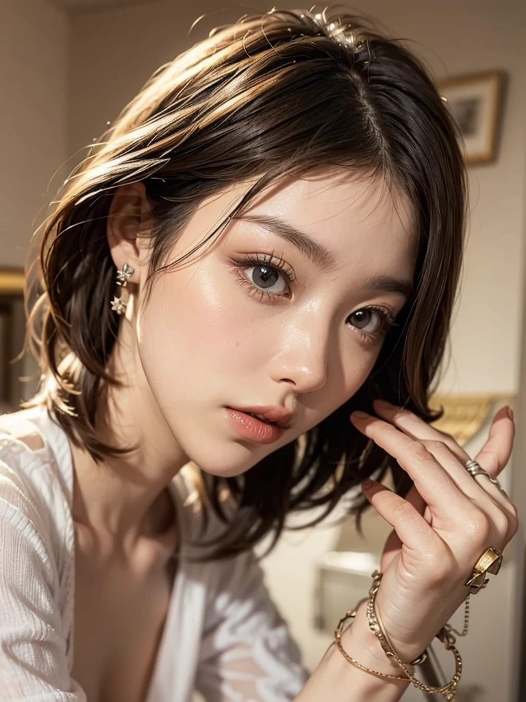 There's a woman wearing a necklace with a little anchor on it., Yoshitomo Nara, Chiho, Short hair, Ayaka, 🚿🗝📝, A, Ka, Sa, Ta, Na, Ha, On , Hole in the Motto, narumi kakinouchi, sakimi chan