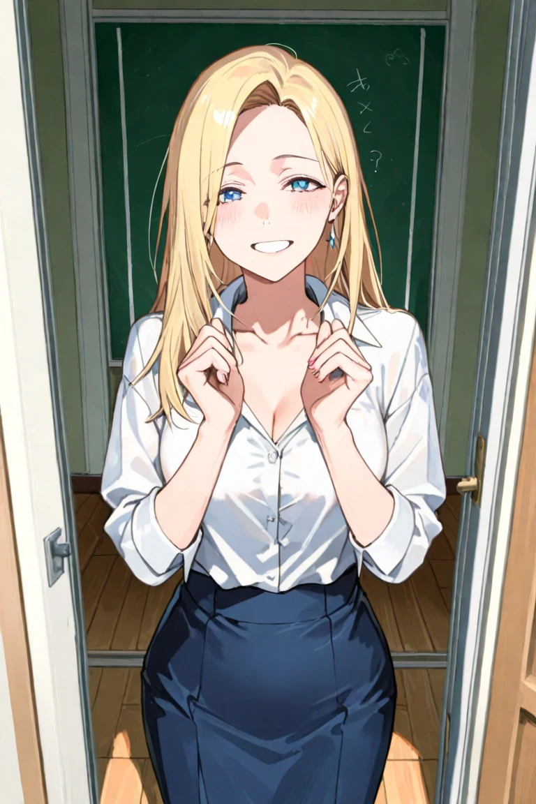 Anime girl with glasses and a black shirt posing in a classroom., oppai, con big breasts, biomechanical OPPAI, big breasts!, seductive anime girl, (sfw) Insurance for work, big breasts!!, oppai proportions, Nagatoro, breasts covered and sfw, anime moe art style, cyberpunk oppai, Ecchi anime style, Con big breasts (anime girl) Yamada mocking smile_yellow, 1chica , by rubio, alone, wide, hair ornament, , smile, bow, red eyes my dress darling anime, beautiful seductress anime anime