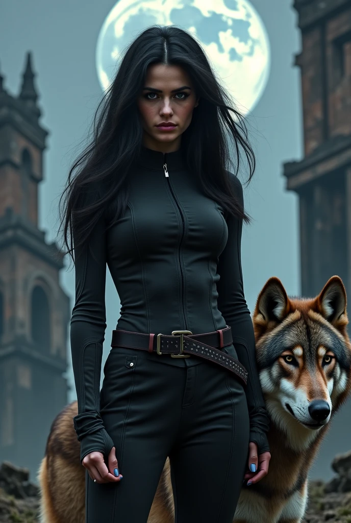 model shoot style, (Extremely detailed CG 8k unity wallpaper), full body photo of the most beautiful work of art in the world, cloak armor, professional majestic oil painting by Ed Blinkey, Atey Ghailan, Studio Ghibli, por Jeremy Mann, Greg Manchess, Antonio Moro, trends on ArtStation, trends at CGSociety, intrikate, high détail, sharp focus, Dramatic, demonic wolf Midjourney e Greg Rutkowski photorealistic painting art