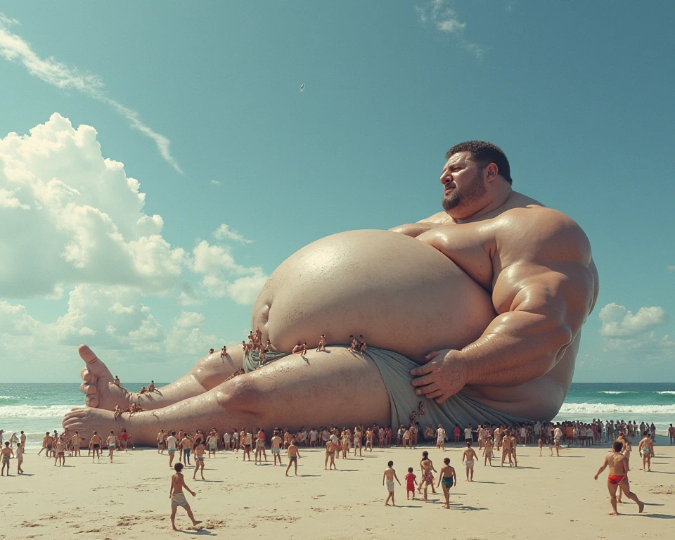 Bear beastman male。
Big muscles。Big Belly。thick limbs。
Loincloth。bulge。Upper body naked。
grassland。sweating。Realistic。Low - Angle。