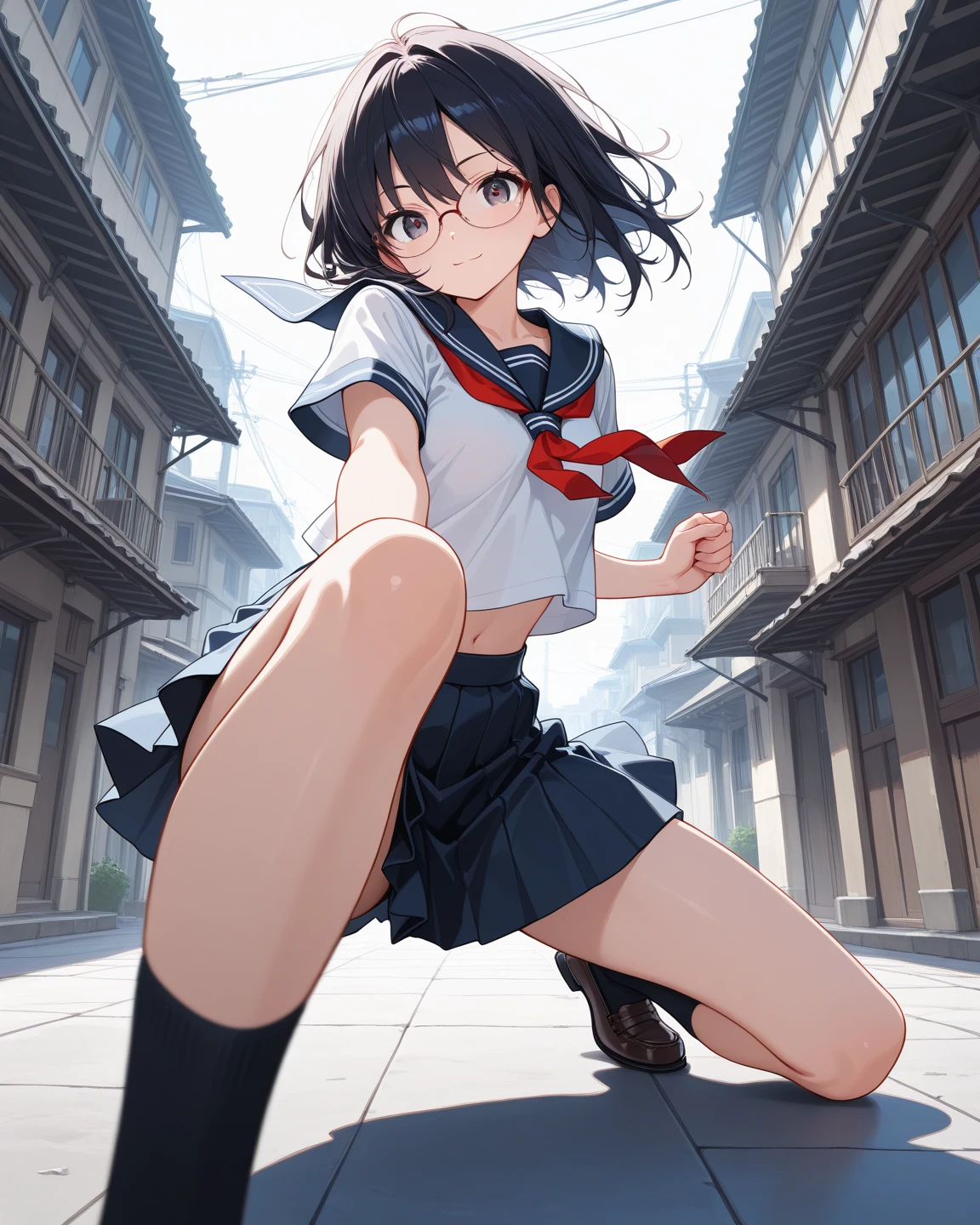 Junior high school nudist、Severely torn clothes scatter、Fight against the strong wind、soaring wide open、Dynamism、Hide your crotch with your hands