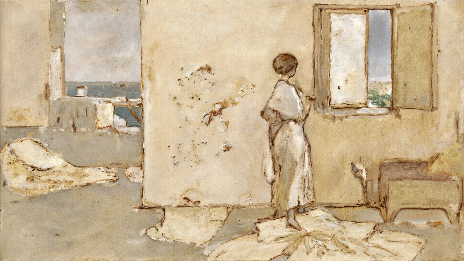 sketch, 20 yo girl figure , young , standing, full body, completely naked, totally , no clothes, sans clothing, au natural, covering crotch with a white towel, bare butt, pastels, by harry bush, James Montgomery Flagg and Lois van Baarle and jim french and rossdraws, detailed realistic eyes, big bare feet, large bulge in crotch, very handsome, beautiful