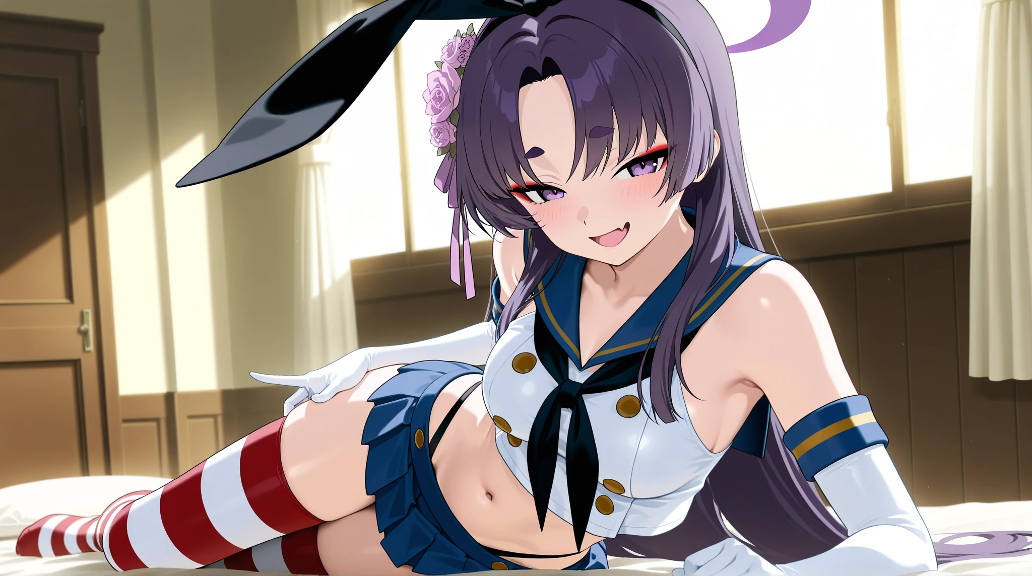 "(best quality,highres,masterpiece:1.2),anime,cartoon,adventurous girl with hat and lingerie,seductive,artgerm-level of detail,(SFW)work-safe,alluring curves, bunny ears,ecchi,ueshima mikoto,oupaider rabbit girl,northern blue lane style, fan art of kitagawa marie from league of legends"