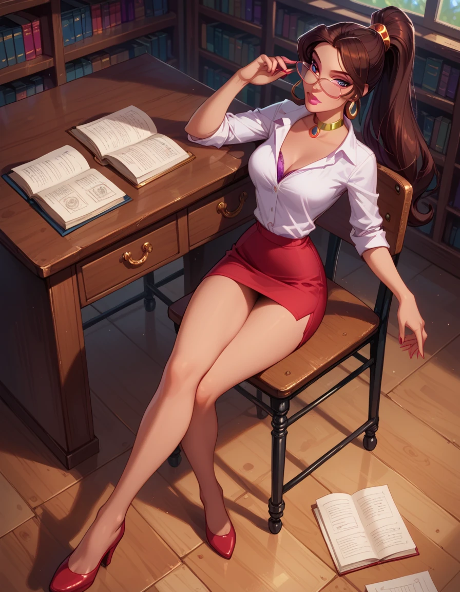 A muscular Fox male fursuit Wearing a very sexy and tight thong and nerdy glasses Alone in the library reading a hentai manga total silence 3D cinematic style Hollywood live action Looking at the book fully concentrated