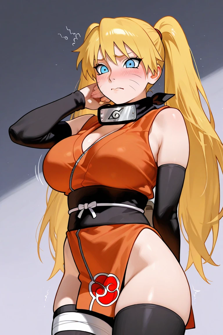 Lewd Sexy big bass hot busty tsunade from naruto anime wearing konoha village's head band 