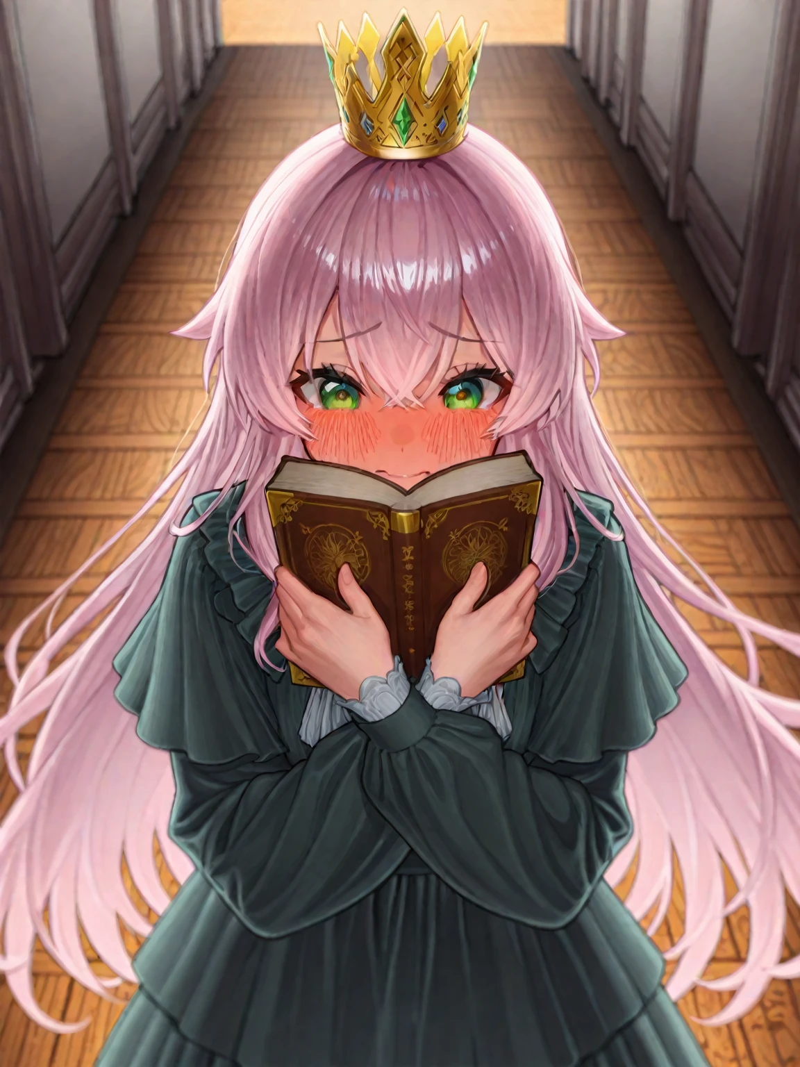 Anime girl with light purple hair and white dress with wand, octopus goddess, Scylla, anime monster girl, masterpiece, best quality, church