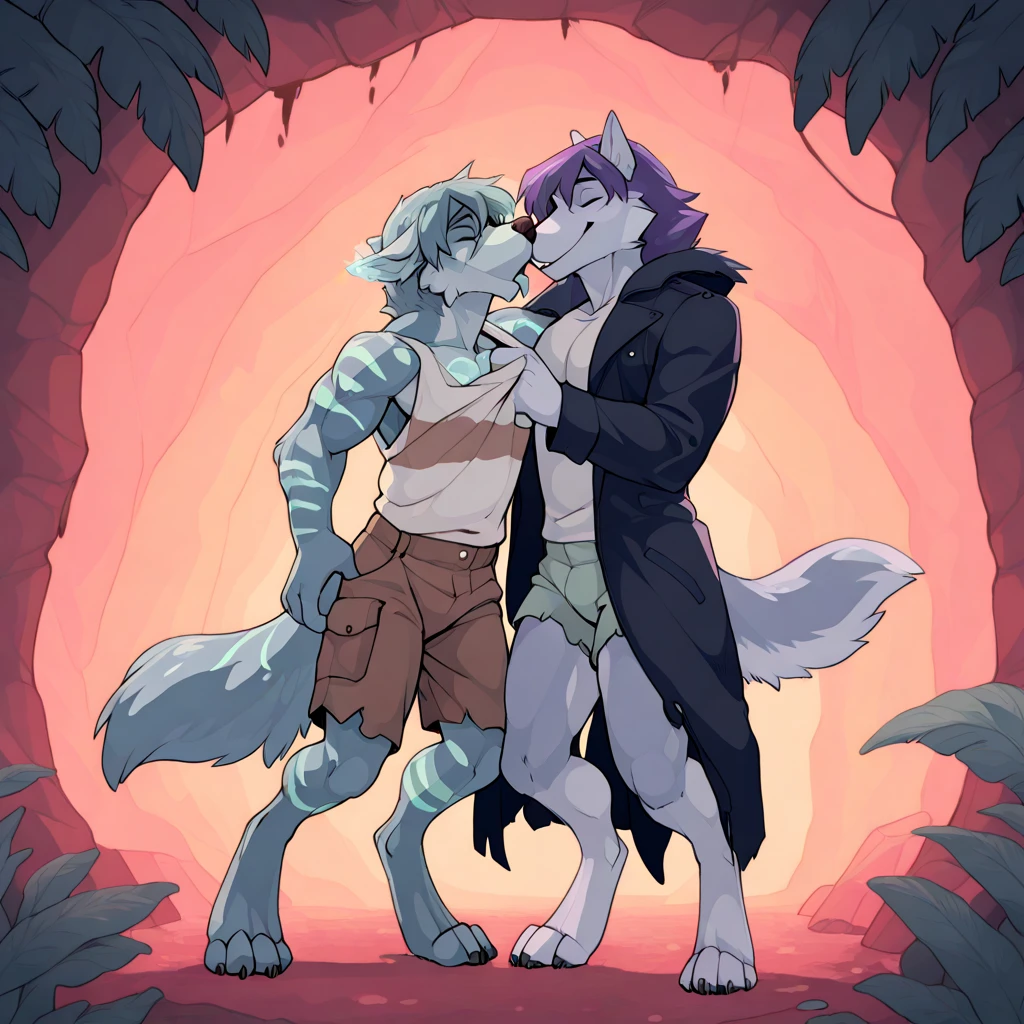 (Meisterwerk: 1,3), (2D: 1,0), (Anime: 1,0), (Illustration: 1,0). cute scene of a 16 year old male wolf entering into another 16 year old male wolf from behind hidden within sume bushes, samze size, same height, equal height, bent over, bending over, hands on wall, hands on hips, close, embrace, hugging, humping ass, penetrating ass, making love, penetration, standing, standing behind, behind, one behind the other, from behind, uploaded to e621, erect, erection, big genitalia, , small, red eyes, shota, shota boy, boy, muscular shota, bara, boxershorts, naked ass, wet tongue hanging out, milk dripping from tongue, socks, tank top, wristband, (masterpiece:1.2),(anatomically correct:1.1), high quality:1.3, 2 arms, 2 legs, 1 tail, fluffy tail, moe fang, cute fang, little fang, open mouth, closed eyes, looking up, blushing, cum, cum out, erotic, ass, plump ass, large plump ass, night, wooden hut, stars, falling leaves, trees, wind, bushes, hidden within bushes, vegetation, river, low saturation, simple color palette, (Meisterwerk: 1,3), (2D: 1,0), (Anime: 1,0), (Illustration: 1,0). cute scene of a 16 year old male wolf entering into another 16 year old male wolf from behind hidden within sume bushes, samze size, same height, equal height, bent over, bending over, hands on wall, hands on hips, close, embrace, hugging, humping ass, penetrating ass, making love, penetration, standing, standing behind, behind, one behind the other, from behind, uploaded to e621, erect, erection, big genitalia, 16 years old eyes, shota, shota boy, boy, muscular shota, bara, boxershorts, naked ass, wet tongue hanging out, milk dripping from tongue, socks, tank top, wristband, (masterpiece:1.2),(anatomically correct:1.1), high quality:1.3, 2 arms, 2 legs, 1 tail, fluffy tail, moe fang, cute fang, little fang, open mouth, closed eyes, looking up, blushing, cum, cum out, erotic, ass, plump ass, large plump ass, night, wooden hut, stars, falling leaves, trees, wind, bushes