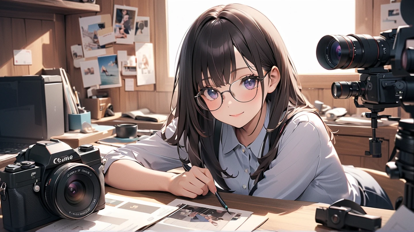 ((best quality)), ((masterpiece)), (detailed), 1girl, bended over, picking up a pencil, wearing a school shirt, leggings, camera angle from the back, visible panties, backside pov, visible ass
