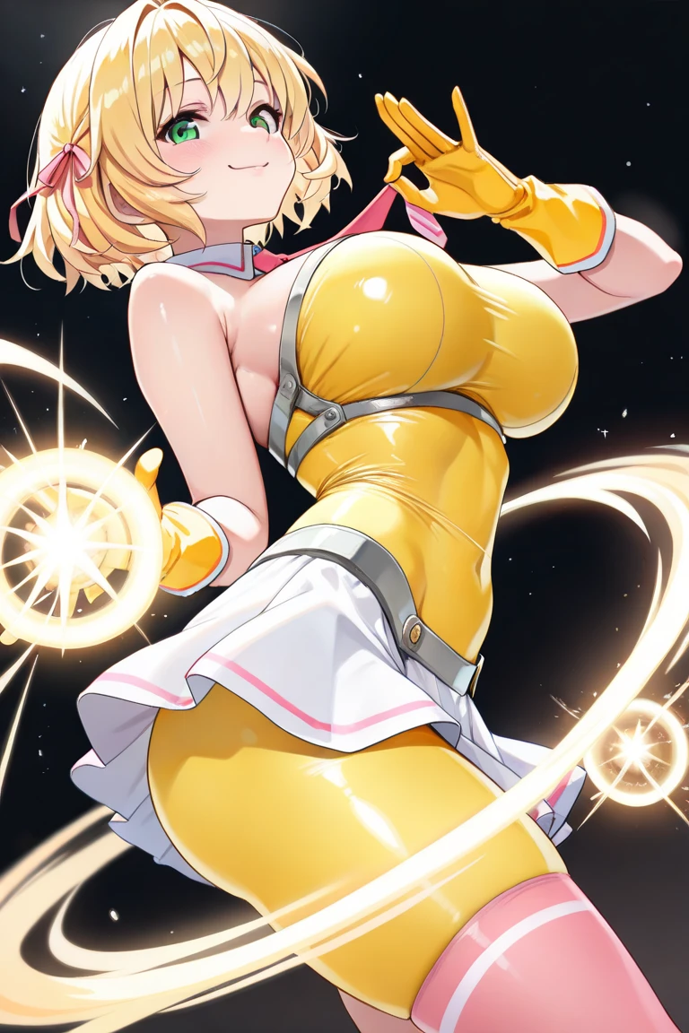 1girl,Emma Watson mix Scarlett Johansson, gold Fairy suit , Fantasy gold Warrior armer, wearing slim orange skirt fabric , (perfect big breasts:1.5, small waist, medium hips, perfect face)
