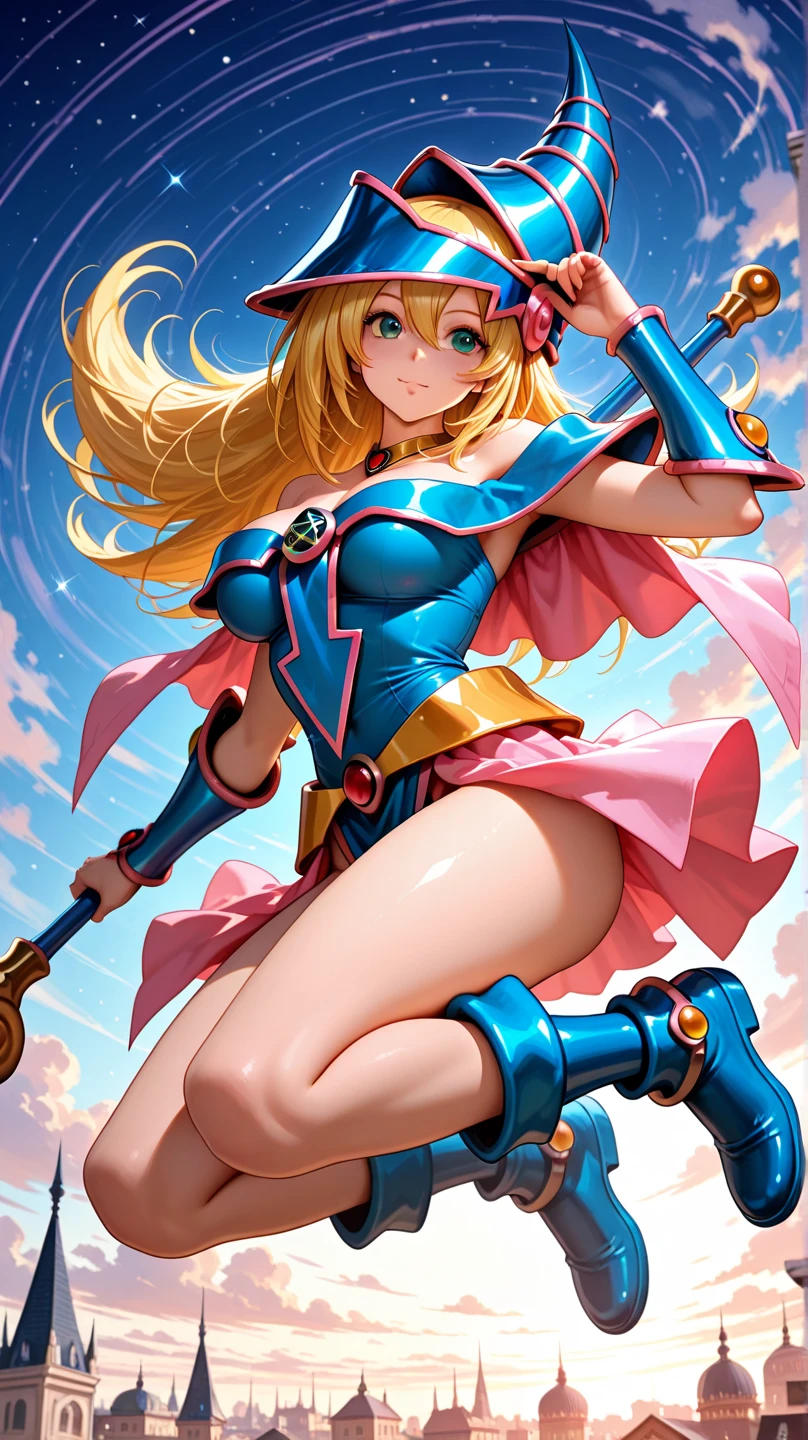 Dark magician gils ((mejor calidad)), ((obra maestra)), (detallada), rubia, smal boobs, smal boobs, seductive succubus, Ethereal Beauty, Perched on a pink flowering tree, (Fantasy Illustration: 1.3), mirada encantadora, cautivadora pose, chica dark magician gils sola, delicadas alas de mariposa, encanto de otro mundo, mystical sky, (Luis Royo:1.2), (Yoshitaka Amano:1.1), Moonlit morning, colores suaves, (nubes detalladas:1.3), (high resolusion:1.2) ( dragon flying in the sky) vestido, piernas colgando sobre el estanque, diosa griega, realista, realismo, cuerpo sexy, Desert Landscape