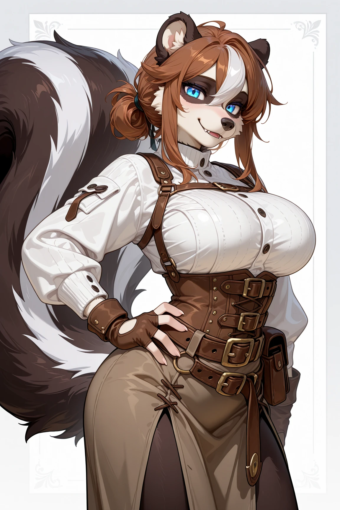 girl, solo, full body, from head to toe, standing, (Huge_Breasts:1.3),
Character Design Sheet, character reference sheet, character turn around,
sayu_genshin, bangs, short_hair, leaf, animal_ears, blunt_bangs, leaf_on_head, raccoon_ears, fake_animal_ears, purple_eyes, grey_hair, raccoon_tail, tail, fake_tail