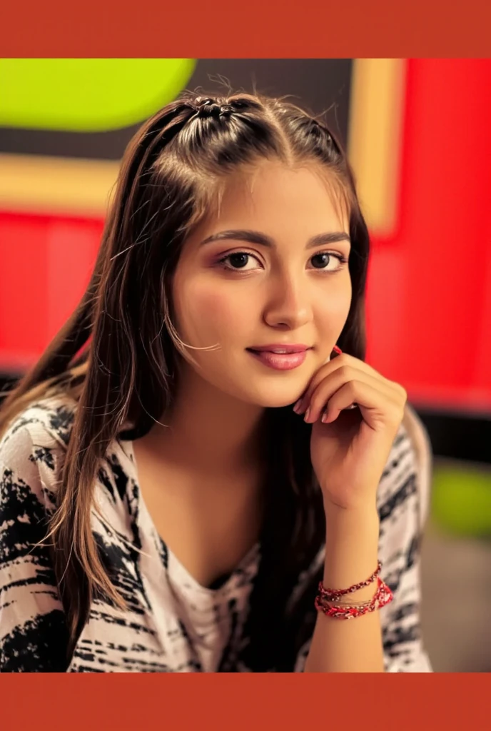 a close up of a woman with long hair wearing a pink shirt, cute beautiful, very beautiful girl, attractive girl, with cute - fine - face, young and cute girl, beautiful cute, with lovely look, beautiful young girl, with accurate face, cute young girl, slight cute smile, very pretty face, with a beautifull smile, beuatiful face, indian