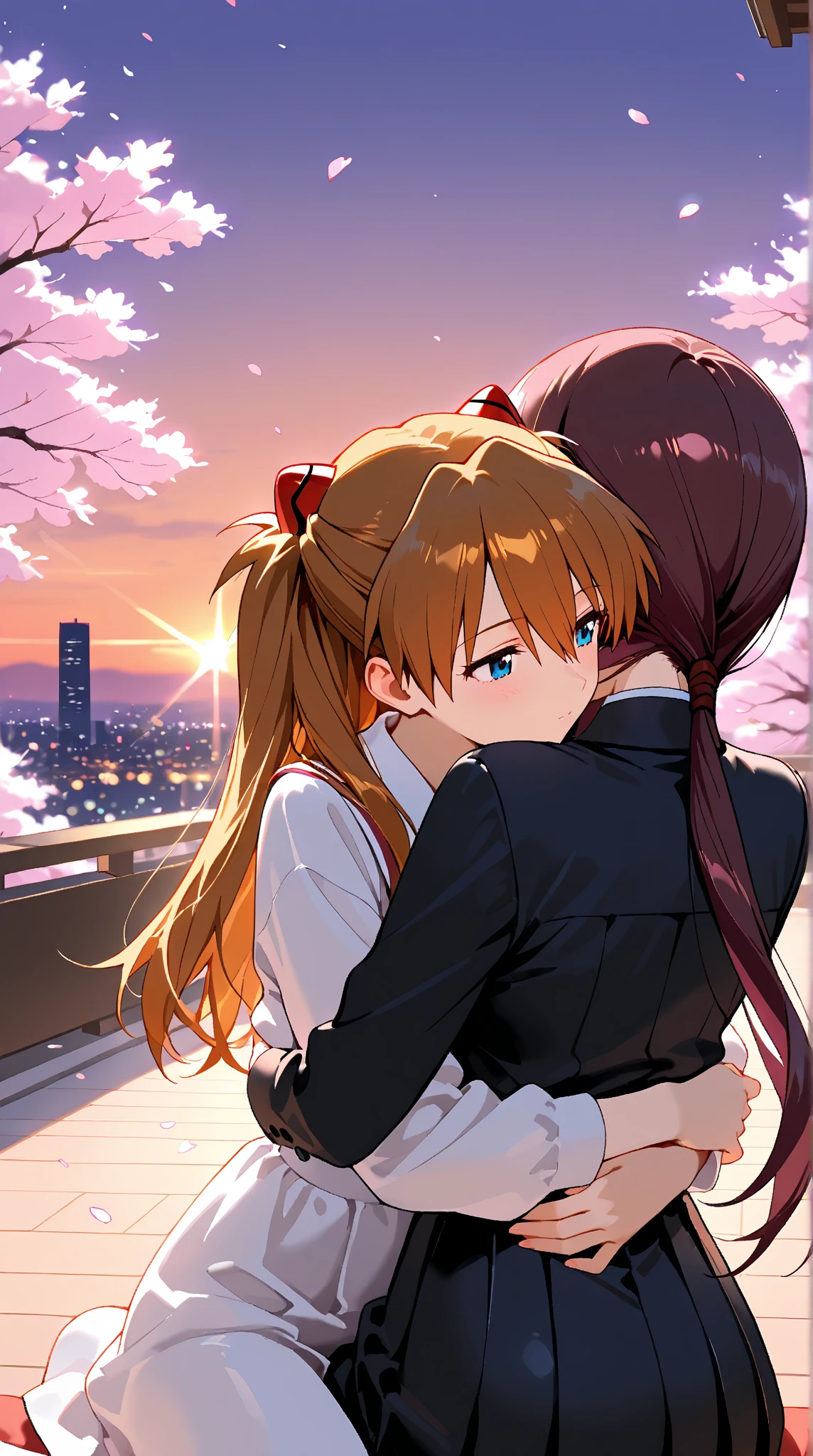 ((Obra maestra,mejor calidad, detallado)), contra la pared, Souryuu Asuka Langley, traje de prueba, headgear