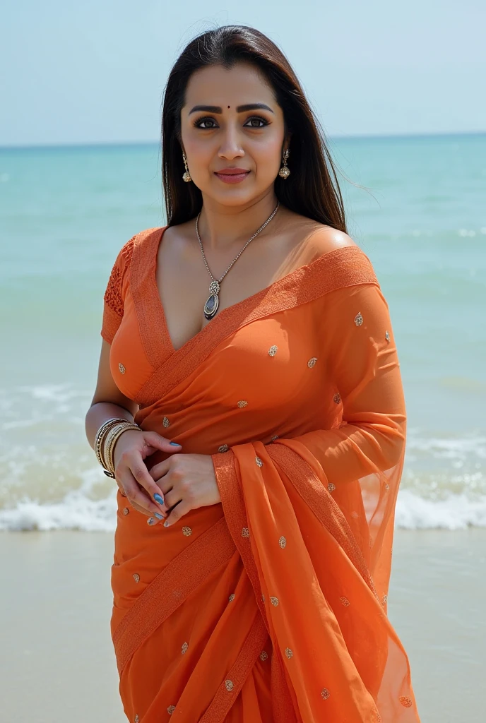 curvy thick Indian young beautiful 18years Indian , slim body, nice curves, cotton fabric Indian blue kurti, indian kurti, cotton tight red leggings, outdoor, COOL WEATHER, standing near beach, seaside, photorealistic, lusty smile on face, flirting face, big , five_fingers, infulencer, model