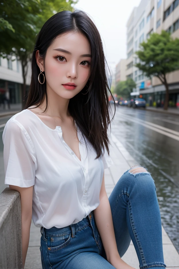 araffe asian woman sitting on a stone wall near a body of water, korean girl, beautiful south korean woman, gorgeous young korean woman, beautiful girl model, beautiful asian girl, beautiful young korean woman, attractive girl, ulzzang, very beautiful girl, beautiful model girl, attractive pose, cute beautiful, sakimichan, chinese girl, gorgeous chinese model