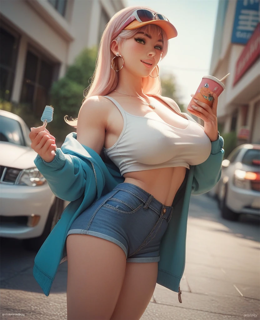 a beautiful woman holding cotton candy at a carnival in the shape of a heart, polaroid, high quality, 1950s vacation, 1950s hairstyle and clothes, blonde hair, Marilyn Monroe, hyper sexualizado, Lolita, Pezones erectos, cameltoe completo, pecas llenas, Enormes blue eyes, labios gruesos y llenos, sonrisa hiper pervertida, full see trough underwear revealing, hyper detailed, animated lighting, (cuerpo completo), stockings, retro high heels