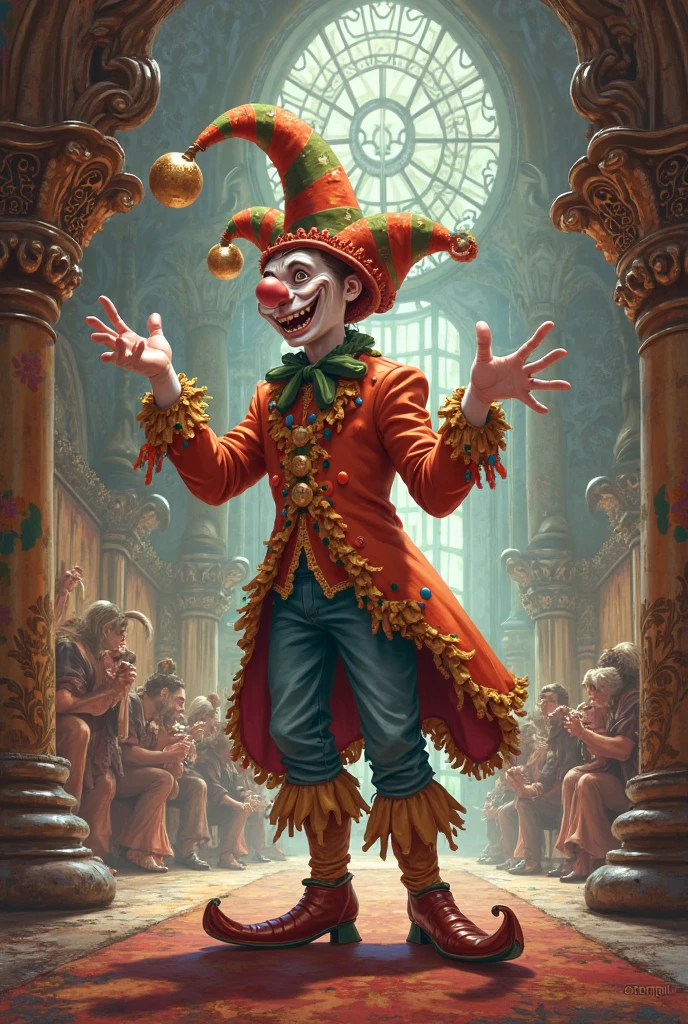 court jester in the middle ages in a castle