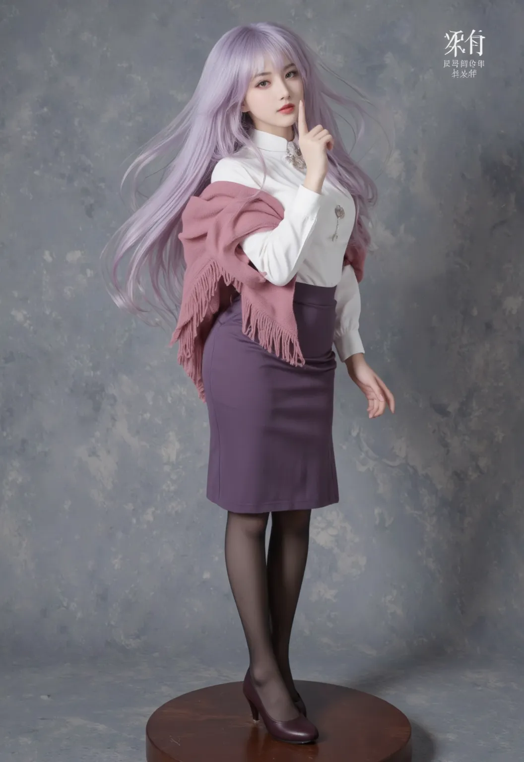 Woman((20year old)), hair((pink, wavy)), ((blue eyes, smart eyes)), clothes((silk, mini dress,lilac dress)), accessories ((hello kitty hairband, chocker), f-cup breast, oppai, gigantic breast, big boobs, amusement park, korean make-up look,