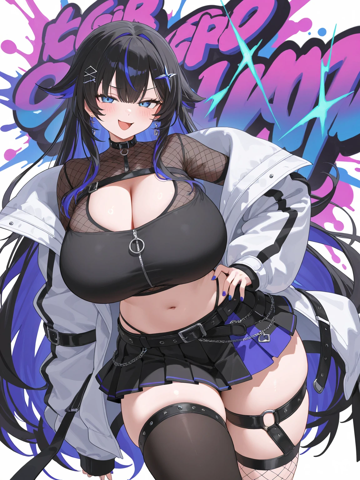 wolfman, neck collar, biker clothes, sheep in nice underwear, big tits.