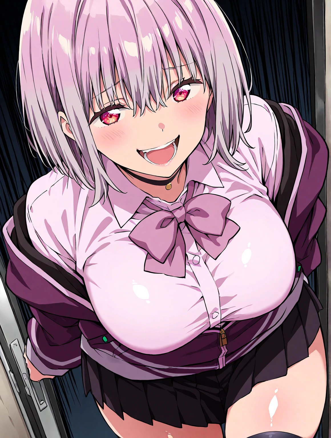 nsfw, 1girl, gleaming skin, white skin, Yellow eyes, (dashed eyes), Open your mouth, (vulgarity), (((Pleasure))), (Saliva), collar, leash, handcuffs, Naked, steam, On all fours, spoken heart, 1 guy, ((deepthroat)), (garden), night, Expressive eyes, perfect face, (best quality), 16k