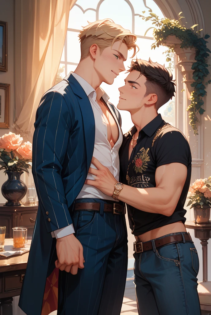 A cute gay seducing a handsome millionaire cowboy