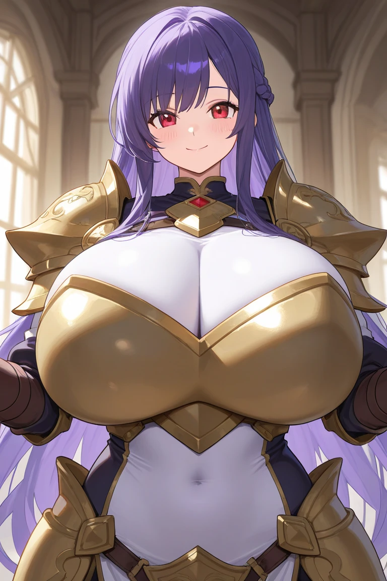 score_9, score_8_up, score_7_up, score_6_up, score_5_up, score_4_up, solo, 1lady, milf, mature woman, night elf mercenary, (very long white hair), ((long side locks with hair tubes)), bang, white eyebrows, light lipstick, ((pouted lips)), ((purple skin)), ((pupil-less glowing yellow eyes)), corset leotard armour, v string leotard thong, ((over the knee white armoured Greaves)), bare shoulder, big full lips, source_anime, cel shading, masterpiece, best quality, topless, (((pouted lips))), (((gigantic breasts))), big dark purple nipples, ((huge ass)), thick thighs, wide hips, transparent cameltoe, blush, sexy, seductive, alluring, feminine, ((seductive smile)), detailed background, detailed lighting, ((NSFW)), ((full body)), fantasy aesthetic, (mystical forest), ((elfin ruins)), ((dark night)), standing, ((cowboy shot)), ((groping own breasts)), ((teasing you with her breasts)), cowboy shot