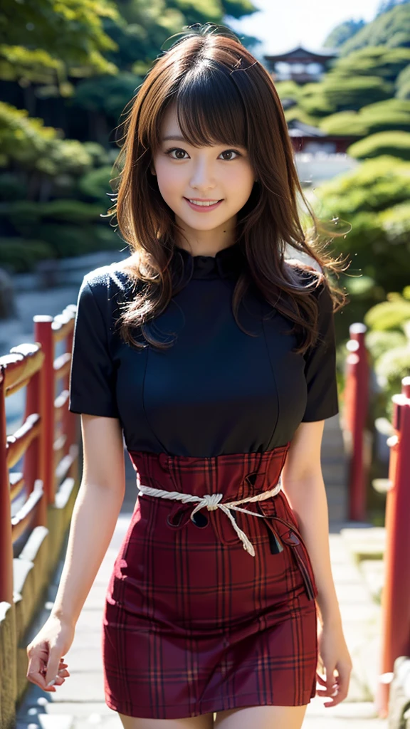 (8K、Raw photography、Highest quality、masterpiece:1.2),(Black Hair、Dark Eyes:1.9),(:1.6)、View your viewers,Front view,White skin,(ponytail:1.3)、(Tight waist:1.6)、(Clothes that accentuate the shape of the breasts:1.0)、(Big Breasts :1.3)、Slim figure、Ultra-high resolution,beautiful,beautiful fece,(One person、No background:1.9),whole bodyボディー,Japanese women,(reality的:1.37)、Photon Mapping,reality、(Baby-faced and cute: 1.4)、(Cute Smile: 1.8)、(Round face: 1.8)、Radio City、Physically Based Rendering、Depth of field rally background、photograph, (I can see your knees、Thigh close-up:1.8),(:1.6),whole body、Great quality