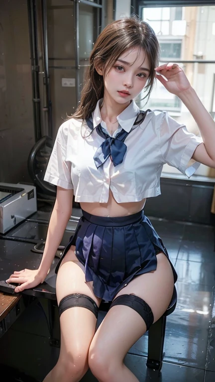 Highest image quality、8K quality、masterpiece、professional writing、(Two big breasted women are standing:1.3)、(Super big breasts compressed with clothes:1.5)、Whitening skin、Shining blue eyes、(A tight pure white shirt that completely covers her huge breasts:1.4)、Crimson Ribbon Tie、Amazingly short super mini pleated tartan check skirt、(The upper body is hidden by the shirt and no skin is visible.:1.5)、(slim waist:1.2)、above the knee、Skirtliftv1、(Beautiful butt:1.5)、(Straight front composition:1.3)
