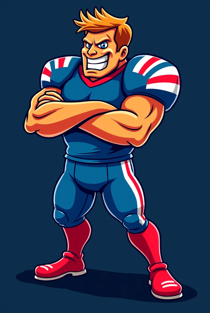 British guy Super Hero Blue Red and White England clothes England flag