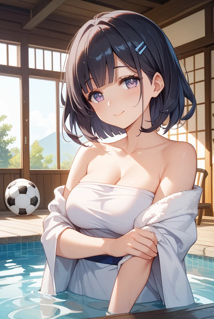 (score_9,score_8_up,score_7_up,score_6_up),masterpiece,best quality, source anime, rating_explicit, (((masterpiece))), (((best quality))), ((ultra-detailed)), ((illustration)), (1girl), (beautiful Japanese woman), (long black hair), (blue eyes), (simple background), (wearing traditional kimono), (detailed face), (perfect anatomy), (detailed light and shadow), (serene expression), (minimalist style),(cleavage:1.1),((shy smile)), (eyeshadow:0.8), digital collaring, (Sun glare;1.2), Bokeh, Depth of written boundary, Blurred Background, Particles of light, Strong winds, glossy skin, spotlight

