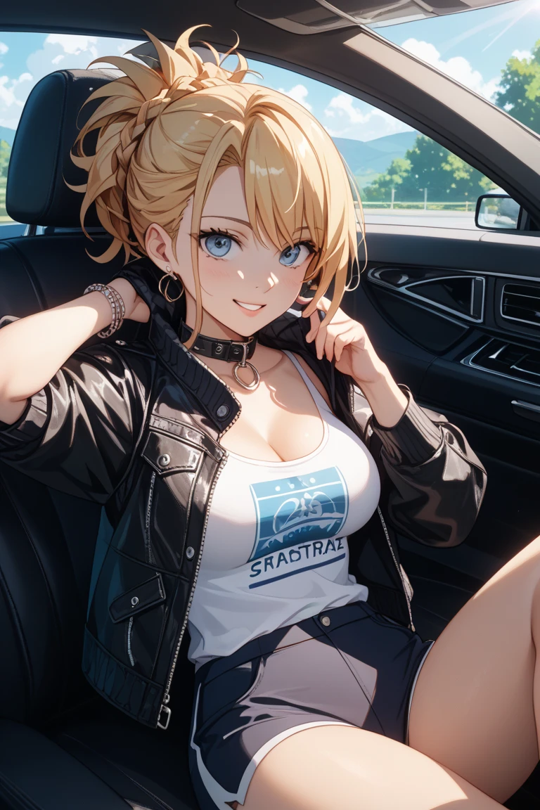 Hololive、Cat porridge、Cat girl、Full Color、Leather jacket、Tank top、Short skirt、girl、Ahegao、Smirking face、Tongue sticking out、The hair color is always light purple、Sweaty skin、In public、public、Big Tits、Pussy juice、Inside the car、train、Fingering masturbation、Peeing、Climax