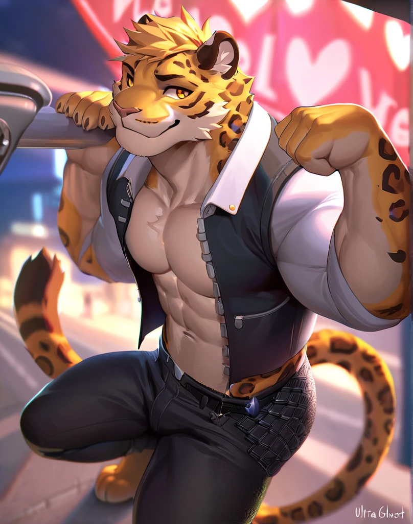 Albino tiger stripper clothes off