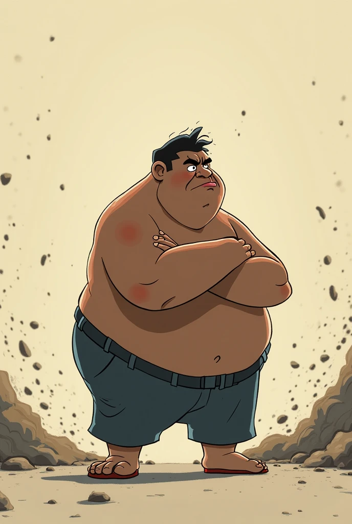 Work in the construction of human dignity, animated cartoon, ass exaggerated, Close-up camera, black andwhite.