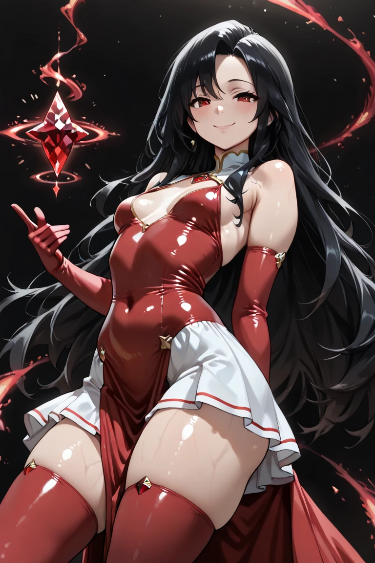 1womanl,Black hair,14years ,(()),Beautiful breasts,(((Sexy magical girl white and red shiny simple bodysuit and micro skirt)))(())(((Blushing cheeks、Smile with open mouth)),(((Satin Narico))),((( portlate))),we have blue eyelashes)))(Wet with sweat)Street,Crowds(magical girl hair ornament)