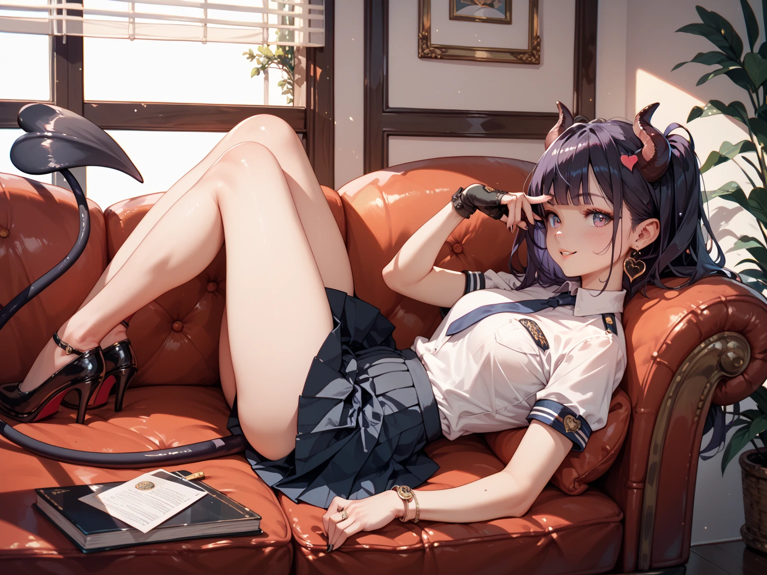 Several men and women, Sitting on the couch, Looking at mobile phone. A look of mad mockery,